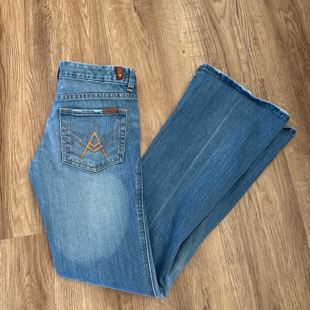 7 For All Mankind Jeans Womens Size 26  Blue A Pocket Stretch Bootcut